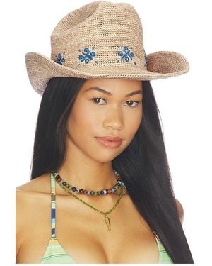 Brixton Odessa Straw Packable Cowboy Hat - White
