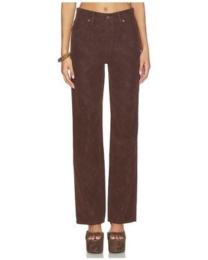 GOOD AMERICAN Better Than Suede Good True Straight Trousers - Brown