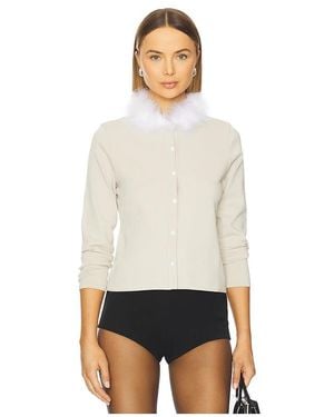 Sleeper Miss Kitty Cardigan With Detachable Feathers - White