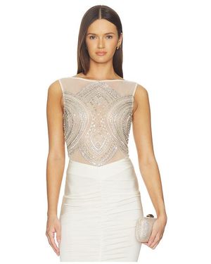 LAPOINTE X Revolve Mosaic Embroidered Bodysuit - Natural