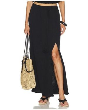 Bobi Belted Maxi Skirt - Black