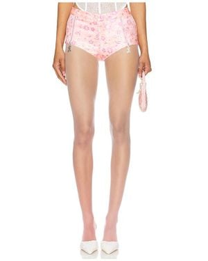 Kim Shui Hotpants Aus Brokat - Weiß