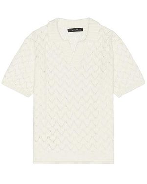 Daily Paper Yinka Relaxed Knit Short Sleeve Polo - White