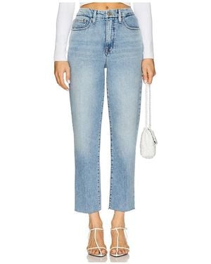 GOOD AMERICAN Good Boy Straight Cropped Jeans - Blue