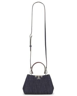 Tory Burch Eleanor Denim Mini Satchel Bag - Blue