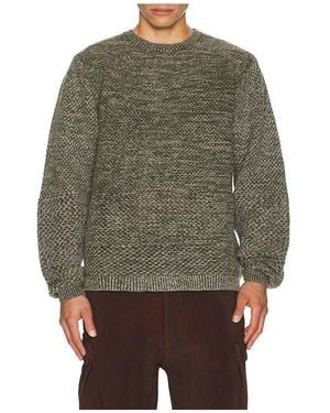 Isa Boulder Solid Crochet Crewneck Jumper - Green