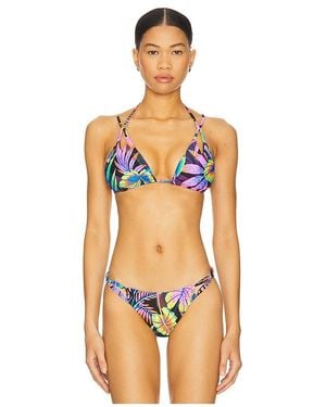 Luli Fama Neon Nights Triangle Bikini Top - Orange