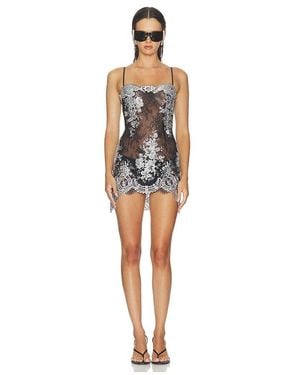 Halo Metallic Slip Dress - Black