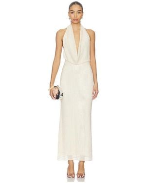 Bardot Nola Sequin Cowl Maxi Dress - White