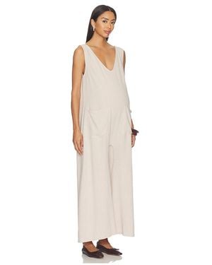 BUMPSUIT Oversized Linen Jumpsuit - White
