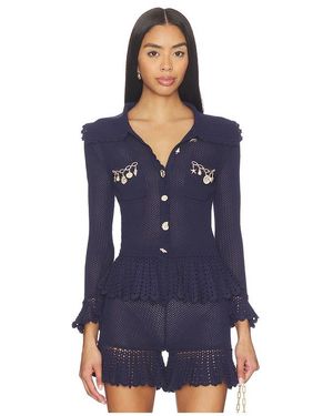 Self-Portrait Strick Cardigan - Blau