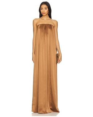 SER.O.YA Monique Satin Maxi Dress - Natural