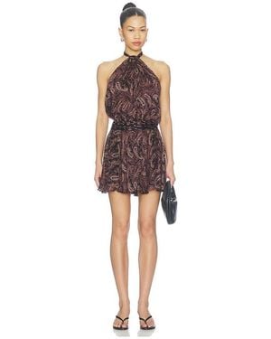 Rococo Sand Sash Tie Mini Dress - Brown