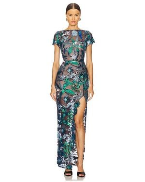 Bronx and Banco Zinna Embroidered Gown - Blue