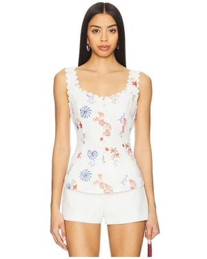 Line & Dot Reeta Top - White