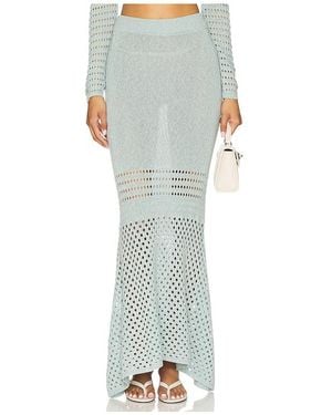 Matthew Bruch Striped Mesh Handkerchief Midi Skirt - Multicolor