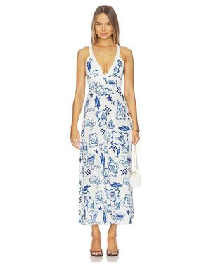 MINKPINK Baci Cross Back Midi Dress - Blue