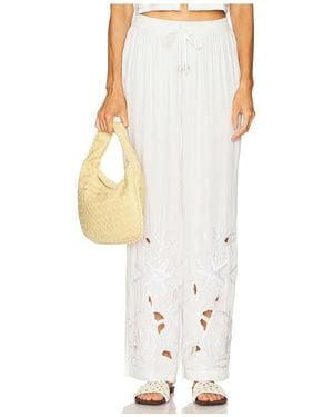 Leslie Amon Coral Reef Pant - White
