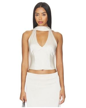 Lioness Front Row Halter Top - White