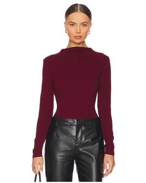 Bobi Longsleeve Top En Color Burgundy Talla (También En S, Xs) - Rojo