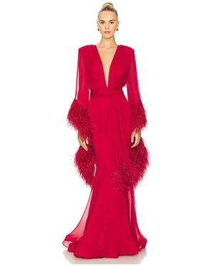 Bronx and Banco Geisha V-Neck Gown - Rot