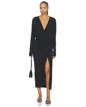 ÉTERNE Daria Soft Jersey Midi Dress - Black