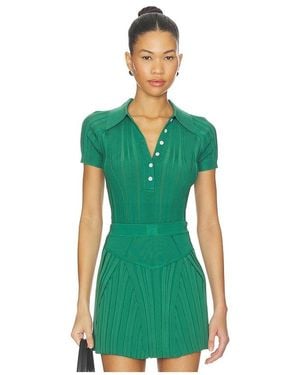 Fleur du Mal Rib Polo Bodysuit - Green