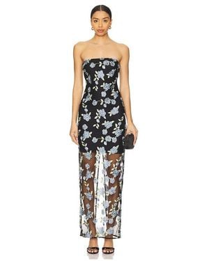 ROTATE BIRGER CHRISTENSEN Flower Mesh Tube Dress - Black
