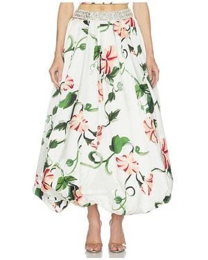 LEO LIN Victoria Embellished Puff Maxi Skirt - White