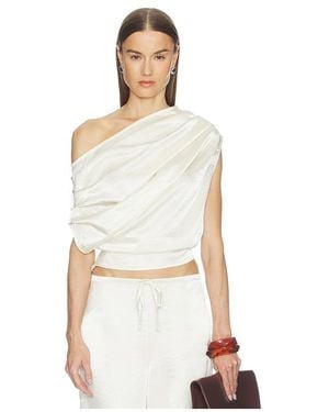 SNDY'S Dove One Shoulder Top - White