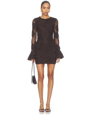 ROTATE BIRGER CHRISTENSEN 3D Flower Longsleeve Mini Dress - Black