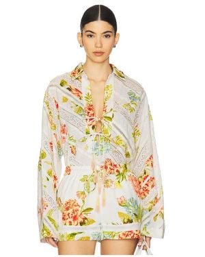 Hemant & Nandita Drop Shoulder Collared Tunic - Yellow