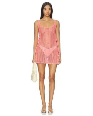 Lovers + Friends Luciee Open Stitch Mini Dress - Red