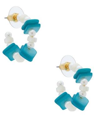 Lele Sadoughi Beach Club Hoop Earrings - Blue