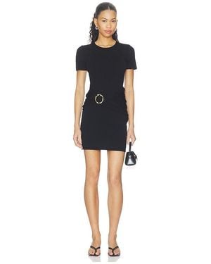 Jonathan Simkhai Leni Short Sleeve Draped Mini Dress - Black