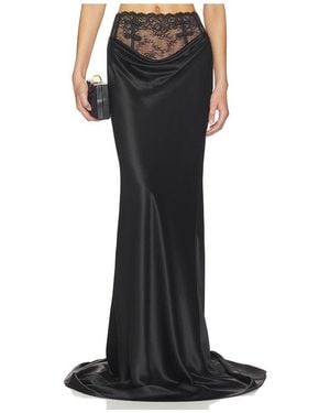 SAU LEE Lila Satin Skirt - Black