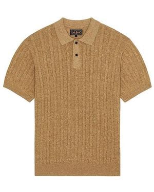 Beams Plus Polohemd Knit - Braun