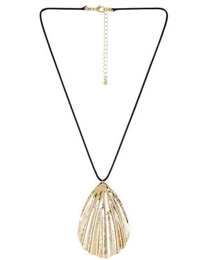 Amber Sceats Waxed Cord Statement Pendant Necklace - Metallic