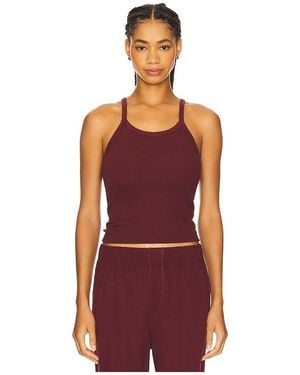 ÉTERNE Cotton Rib Tank Top - Red