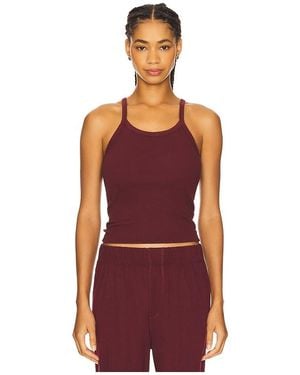 ÉTERNE Cotton Rib Tank Top - Red
