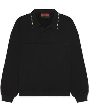 Pleasures Tweak Studded Polo Sweatshirt - Black