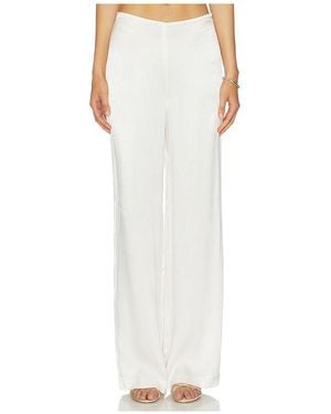 Bardot Devin Mid Rise Satin Pant - White