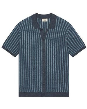Marine Layer Wyatt Sweater Button Down - Blau