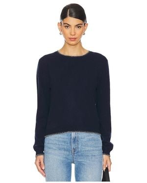 Jumper 1234 Strick Blanket Stitch Crew - Blau