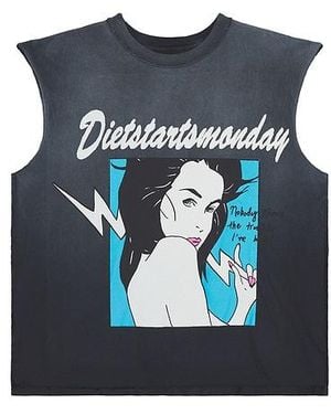 DIET STARTS MONDAY Trouble Cut Off Tee - Blue