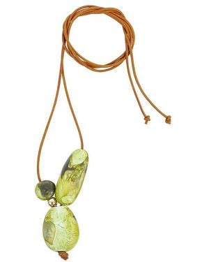 Dinosaur Designs Collar Rock Cluster En Color Verde Talla - Metálico