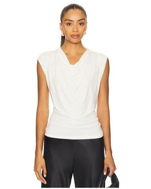 Vince Ärmelloses, Drapiertes Top Mit Wasserfallausschnitt - Weiß
