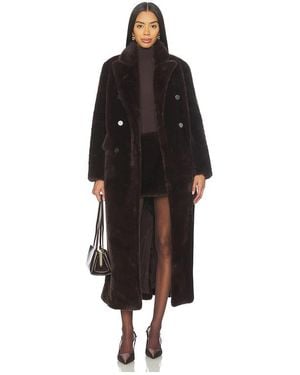 Susanna Chow Yvonne Faux Fur Coat - Black