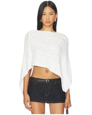Frankie's Bikinis Mountain Cable Knit Poncho En Color Blanco Talla (También En S/M)