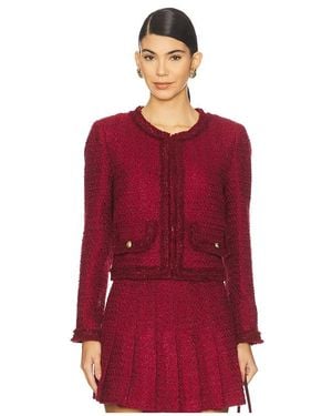 Alice + Olivia Landon Cropped Box Jacket With Trim - Red